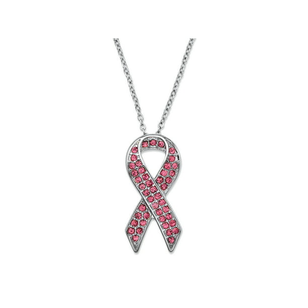 BREAST CANCER PINK RIBBON Pendant With Prayer Card 18"